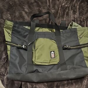 Adidas Black and Olive Duffel Bag